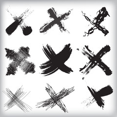 set of grunge crosses