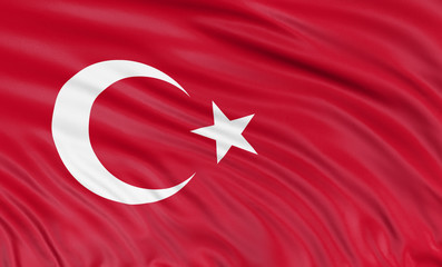 3D Turkish flag (clipping path included)