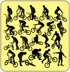 Obraz premium bmx bikers silhouettes