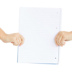 Obraz premium two hands holding empty paper
