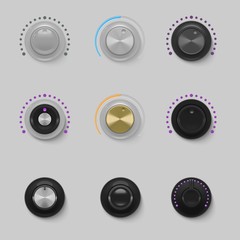 sound dials set vector