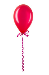 Inflatable red balloon isolated on white background