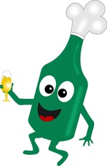 flasche mit kochmütze