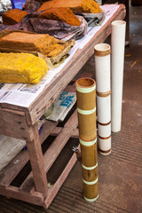 Water pipes with tobacco at a market