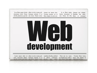 Web development news concept: newspaper headline Web Development