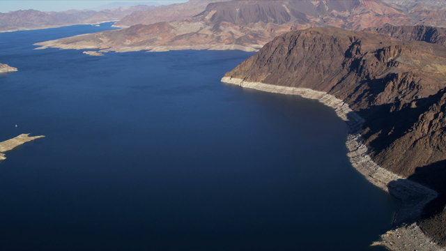 Aerial view Lake Mead reservoir, Las Vegas, USA