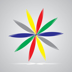 colored flower abstract design