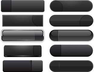 Black high-detailed modern web buttons.