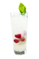 raspberry and  basil cocktail