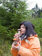 Woman with mushrooms