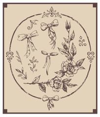 Hand drawn illustrations of roses