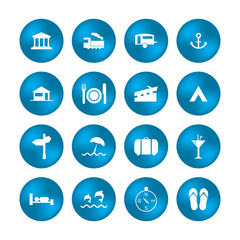 various travel icons with special design