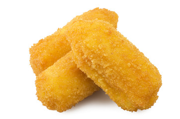 potato croquettes close up on the white