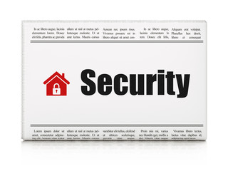 Security news concept: newspaper with Security and Home