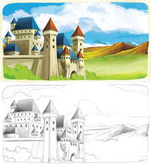 Fototapeta na wymiar The sketch coloring page - artistic style fairy tale