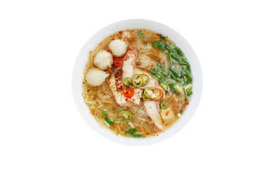 noodle on white background