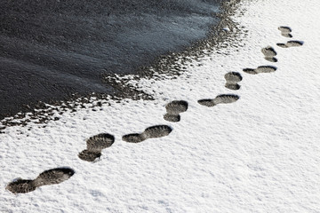 Footprints in snow