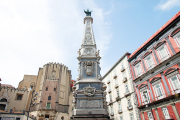 Fototapeta na wymiar The Immacolata obelisk in Naples, Italy