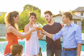 Group of Friends Toasting at Party
