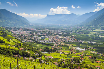 View to Merano South Tirol - obrazy, fototapety, plakaty
