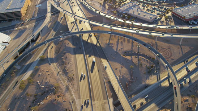 Aerial view traffic Intersection  Las Vegas, USA