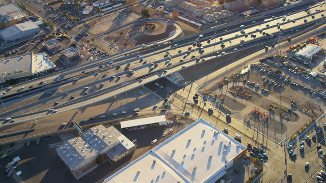 Aerial view traffic Intersection  Las Vegas, USA
