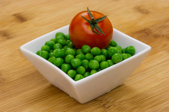 peas and cherry tomato