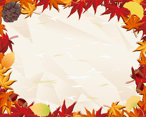 Autumn leaf & old paper