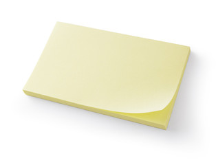 block of post it notes with clipping path