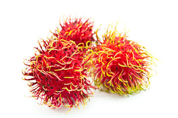 Rambutan on a white background