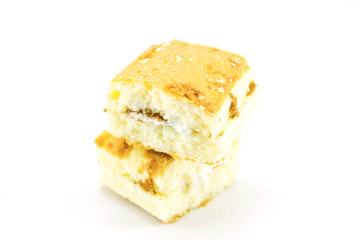Sweet bread on a white background