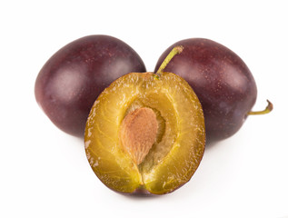 Fototapeta premium plums isolated on white