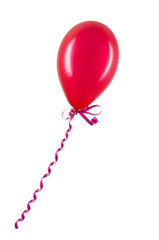 Inflatable red balloon isolated on white background