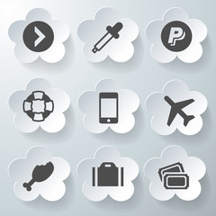 White 3d icons 3d icons set icon collection vector illustration