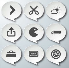 White 3d icons 3d icons set icon collection vector illustration