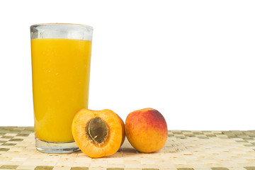 Apricots and glass juice.