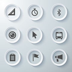 White 3d icons 3d icons set icon collection vector illustration