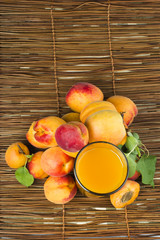Glass apricot juice.
