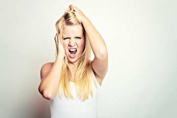 screaming blond beauty