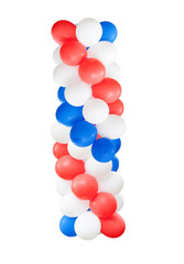 red, white and blue balloons