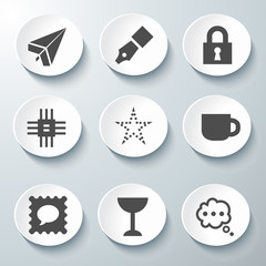 White 3d icons 3d icons set icon collection vector illustration