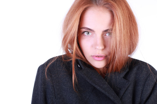 Young russin in a coat.