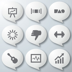 White 3d icons 3d icons set icon collection vector illustration