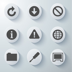 White 3d icons 3d icons set icon collection vector illustration