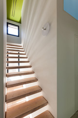 Naklejka na ściany i meble Beautiful modern house, view of the stairs