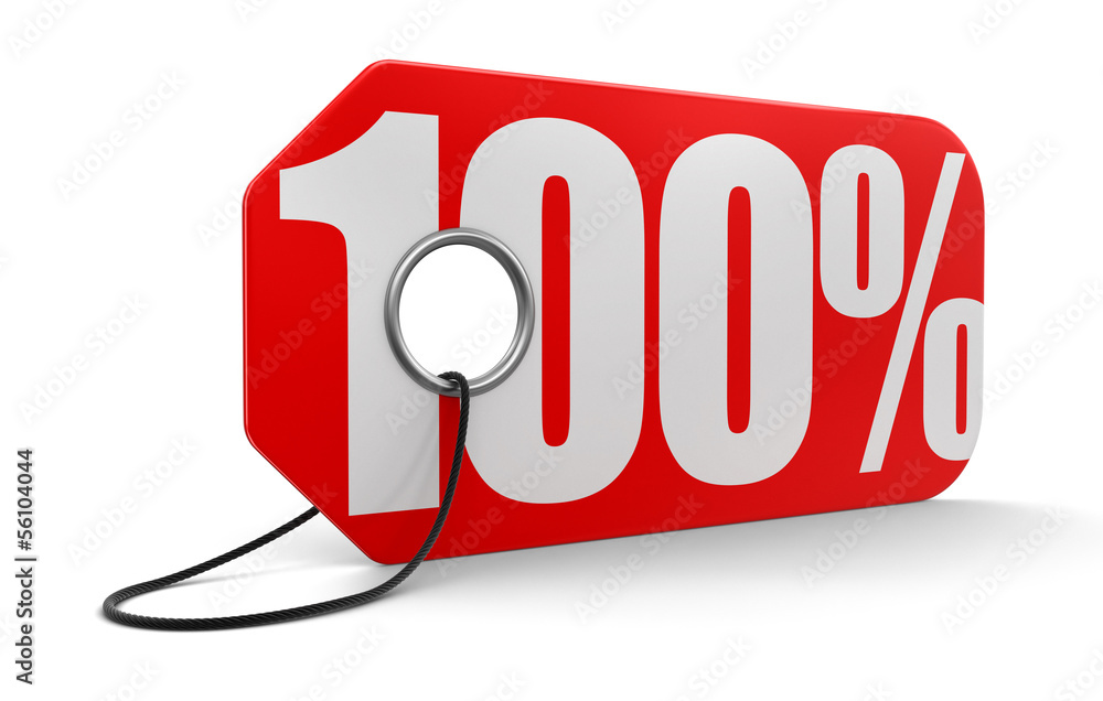 Poster label with 100% (clipping path included)