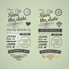 Wedding stamps green yellow