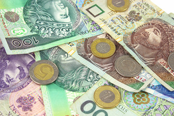 Polish zloty (PLN) currency - banknotes and coins