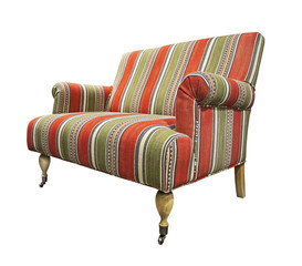 Vintage sofa isolated on white.