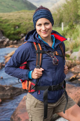 Pretty brunette on a hike
